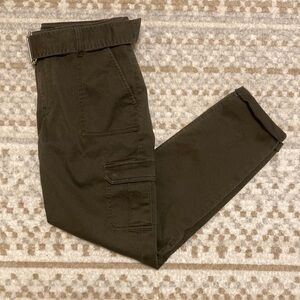 Green Express Cropped Super Skinny Mid-Rise Pants